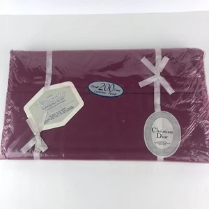 Vintage Wamsutta Supercale Plus Red Pink Double Flat Sheet 81x96 Christian Dior - Picture 1 of 6