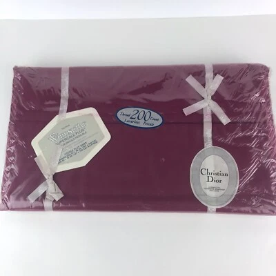 Vintage Wamsutta Supercale Plus Red Pink Double Flat Sheet 81x96 Christian Dior - Image 1 of 4