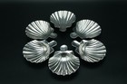 CHRISTOFLE VENDOME SHELL BUTTER CAVIAR DISH FOOTED SILVERPLATED SET OF 6 FRANCE