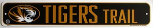Licensed NCAA Plastic University of Missouri 'Tigers Trail' Avenue Sign - Picture 1 of 4