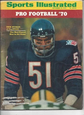 1970 Sports Illustrated revista fútbol americano Dick Butkus Chicago Bears justo Foto 1 de 4