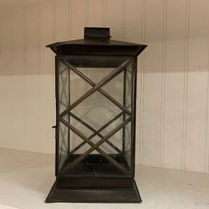 Candle Lanterns Decor Indoor 12” Outdoor Lantern Clear Glass Crate & Barrel - Picture 1 of 6
