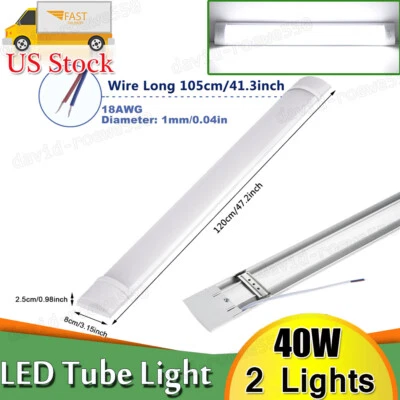 CUTEVER 2 PACK 4FT LED SHOP LIGHT 6500K Daylight Fixture LED Ceiling Lights Garage Lamp