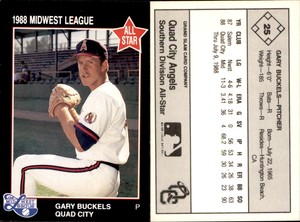 Gary Buckels 1988 Grand Slam Midwest League All-Stars #25 Card *AutographDen*