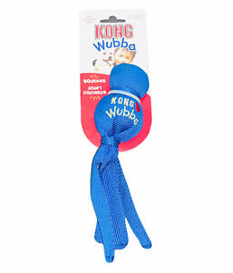 KONG Wubba Dog & Puppy Fetch & Train Pet Tug Squeaker Toy - Blue