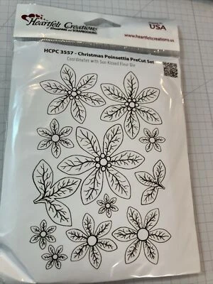 Sello de montaje adhesivo Heartfelt Creations, HCPC3557 Navidad Poinsettia Foto 1 de 2