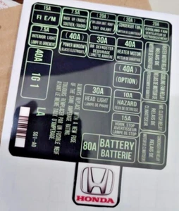 JDM CIVIC EK9 MAIN FUSE BOX REPLACEMENT STICKERS - Picture 1 of 2