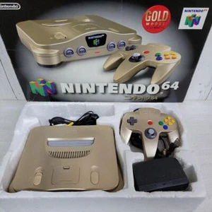 NINTENDO 64 N64 Set Console Oro Colori Limitati Edizione Testata in Scatola Giappone Usata - Foto 1 di 9