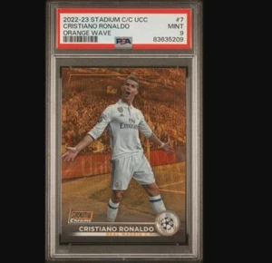 2022/23 Topps Stadium Club Chrome UCC Cristiano Ronaldo /25 PSA 9 Orange Wave - Picture 1 of 2