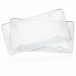 Zone Tech 2 Pack Clear License Plate Covers Tag Frame Bubble Shield  - Picture 1 of 7