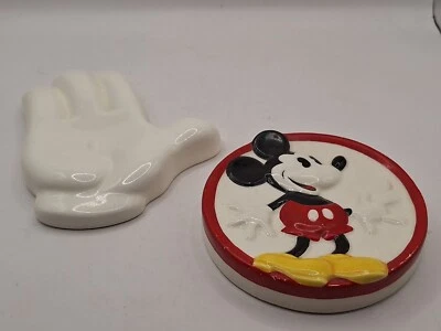 Ceramic Micky Mouse Hand Glove Soap Dish Trinket Holder & Hand Painted Soap Dish - Image 1 of 4