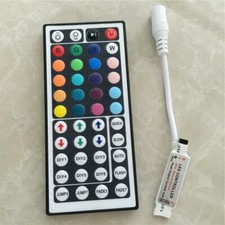 5M WATERPROOF LED STRIP LIGHT 12V UK POWER FULL KIT SMD 44 KEY REMOTE RGB 5050