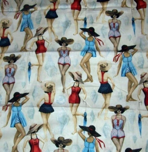 Beach Bathing Beauties / Pin Up Girls Cotton Fabrics David Textiles - Grace Popp - Picture 1 of 4