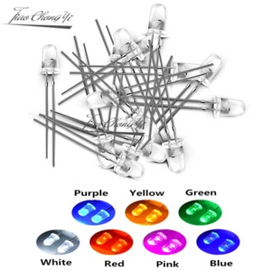 1000pcs 5mm led white/blue/red/yellow/green/pink light bulbs emitting diode - Picture 1 of 16