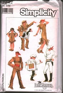 7642 Vintage Simplicity Halloween Costume Pattern ADULT Cowboy Native American - Picture 1 of 2