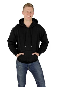 Black CottonMill 100% Cotton Hoodie Sweatshirt heavyweight - Made in Canada - Picture 1 of 2