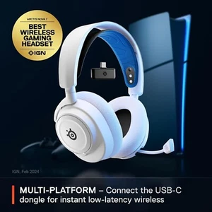Steelseries Arctis Nova 7P Inalámbrico PS5 PC Auriculares para Juegos Bluetooth USB-C Blanco - Imagen 1 de 9