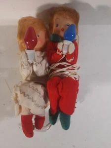 Vintage Angel & Light Christmas Decor Boy & Girl Knee Hugger Works - Picture 1 of 4