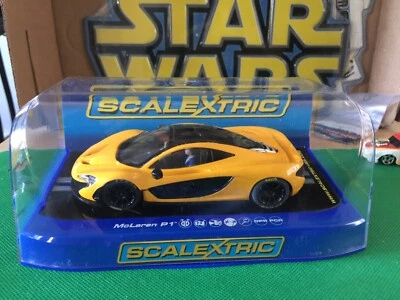 Scalextric C3644, McLaren P1 Yellow  PLASTIC CASE HAS CRACK ON IT B445 - Image 1 of 4