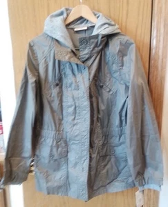 DKNY JEANS Utility Jacket Size 14/16W Grey Khaki Lightweight - Picture 1 of 5