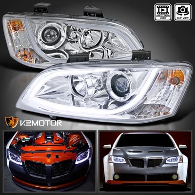 Fits 2008-2009 Pontiac G8 LED Strip Bar Projector Headlights Lamps Left+Right Foto 1 de 4