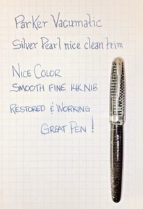 Parker Vacumatic Major Perla Plata 14K Plumín Fino Excelente Estado Restaurado - Imagen 1 de 13