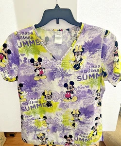 Disney Mickey Mouse Minnie Mouse Medical Scrub Top Shirt Endless Sommer Gr. Small - Bild 1 von 8