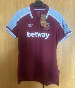 Camicia da casa donna ⚒️ Umbro WEST HAM UNITED Claret & Blue 20/21 taglia 14 nuova con etichette - Foto 1 di 13