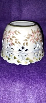 Tarro Candle Shade Topper Cubierta Rosa Floral Verde Hojas China Foto 1 de 4