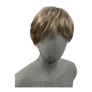 Dimples Wig  Short Hair Piece Pixie Cut Style Synthetic Hair Model Silver Brown - Picture 1 of 7