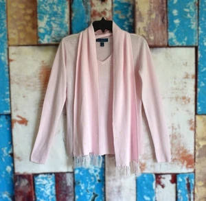 Damen Karen Scott abnehmbarer Schal Pullover Pulli V-Ausschnitt XSMALL rosa NEU - Bild 1 von 12
