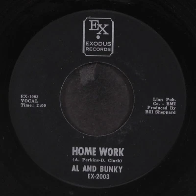 AL & BUNKY: home work / thank to you EXODUS 7" Single 45 RPM Foto 1 de 2