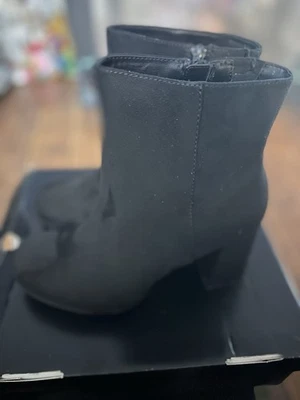 TORRID Women's 8W Black Faux Suede Platform Bootie Extra Wide Width Shoes Boots - Image 1 of 3