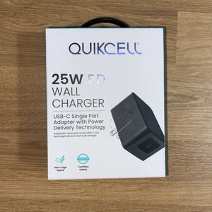 Quikcell (25W) PD Wall Charger USB-C Single Port Adapter - Black - Picture 1 of 5