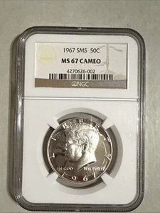 1967 SMS 50c Kennedy Half Dollar NGC MS 67 Cameo - Picture 1 of 3