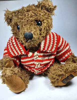 Giorgio Bear Beverly Hills 1996 Collectors Brown Shaggy Teddy Plush Red Sweater - Image 1 of 4