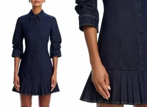 Women Cinq A Sept Collared A-line Lucilla Denim Slim Mini Dress - Picture 1 of 5