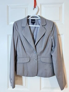 My Michelle Blazer Size M Gray Button Front Faux Pockets Lined Career Business - Picture 1 of 8