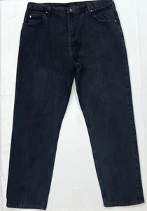 Pantalones de mezclilla negros para hombre Wrangler talla 42x32 calce relajado 100 % algodón 97601CB - Imagen 1 de 10
