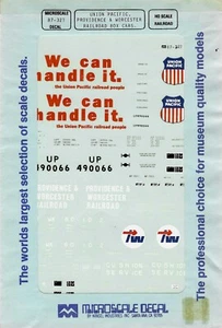 Microscale Decals - # 87-321 - Vintage - Union Pacific, Providence & Worcester - Picture 1 of 4