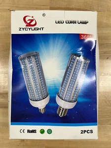 ZYCYLIGHT LED CORN 360 DEGREE 80 WATT BULBS - 2 PACK - NEW - Picture 1 of 4