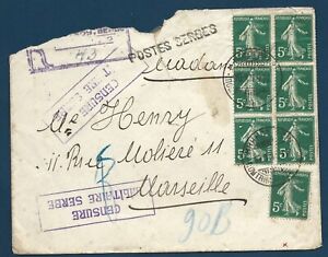 Enveloppe Corfou POSTES SERBES pour Marseille 1917 - Censure