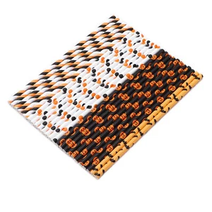 125pcs Halloween Paper Straws Cute Multi Pattern Paper Drinking Straws for - Picture 1 of 12
