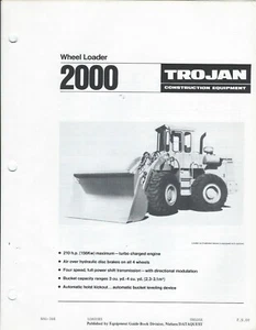 Equipment Brochure - Trojan - 2000 - Wheel Loader - c1981 Old Photocopy (E5869) - Picture 1 of 1