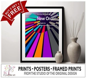 New Order - First Haçienda II Concert Poster MULTI-PRINT or Three FRAMED Options - Picture 1 of 6
