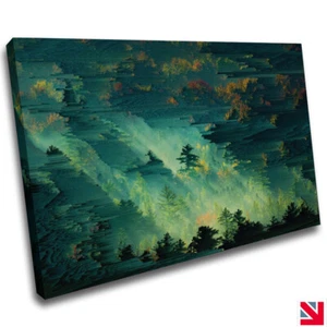 Glitch Art Landscape Trees CANVAS Wall Art Picture Print A4 - Picture 1 of 3