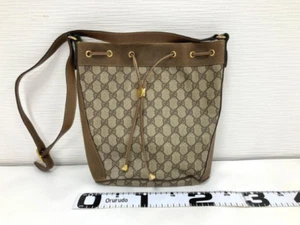 Vintage Gucci Sherry Drawstring Shoulder Bag GG PVC Leather - Picture 1 of 17