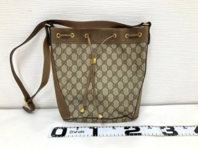 For YOU OVintage Gucci Sherry Drawstring Shoulder Bag GG PVC Leather  designer - Image 1 of 4