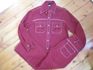 vtg SEARS Hands Off Matching Leisure pants Shirt Suit M/34 mens Single Stitch - Picture 1 of 11