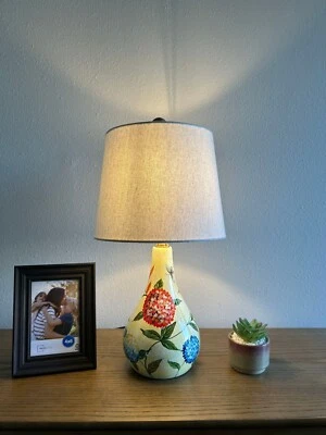 Ceramic Table Lamp Hydrangea Flowers 10"W*10"D*20"H - Image 1 of 4
